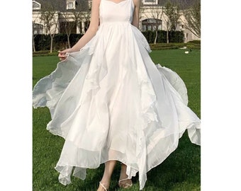 tiered evening gown