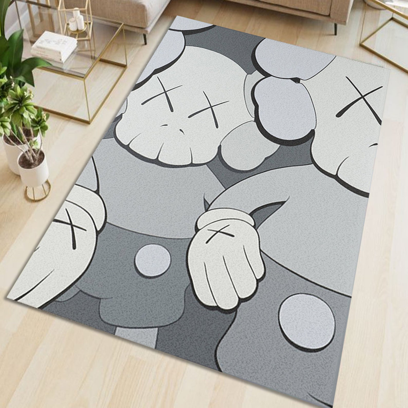 Holiday Grey Kaws Rug Cool Fashion Inspired carpet Living Etsy