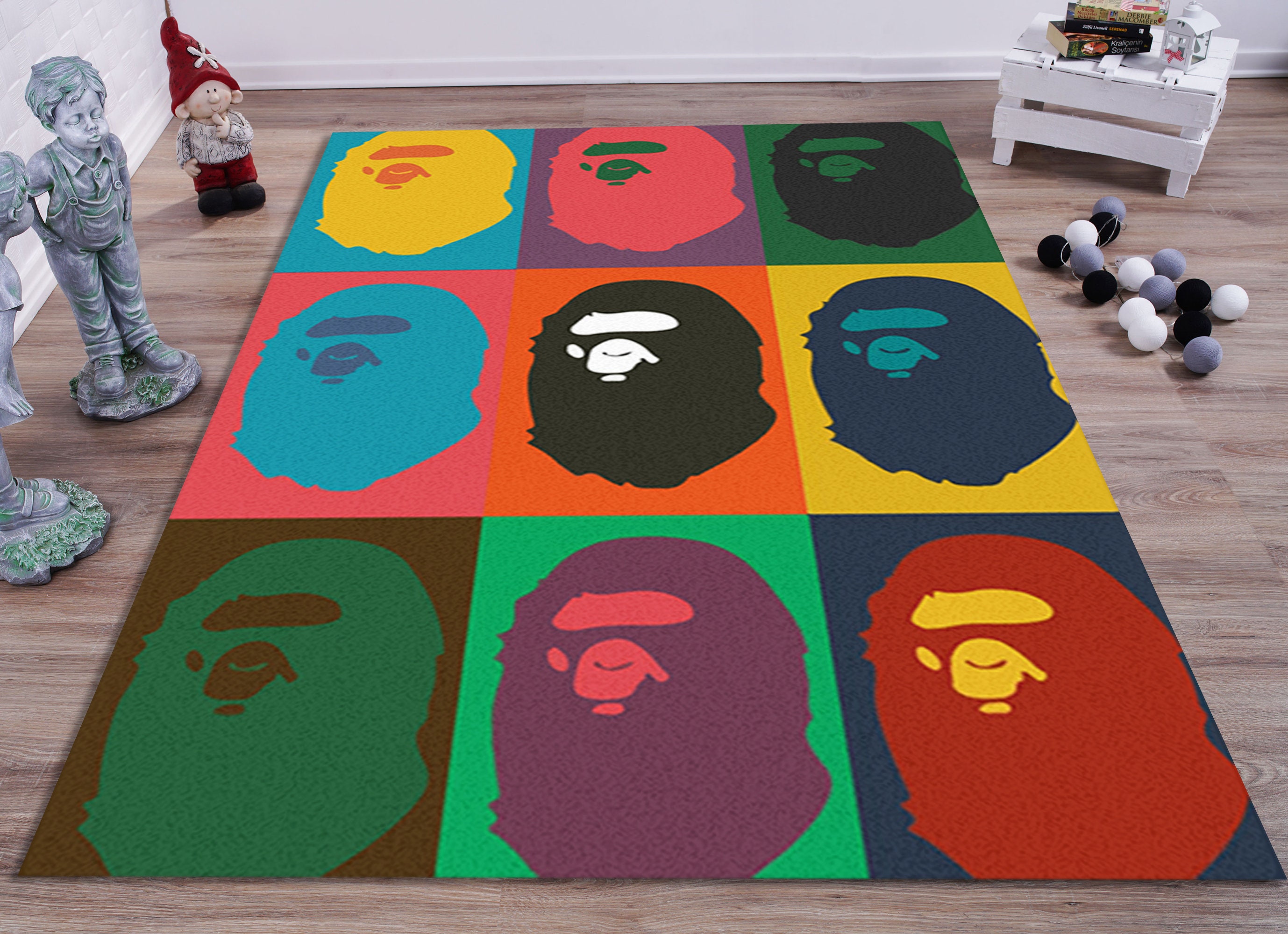 Bape Area Rug Pop Art Street Fashion Style Rug Inspired Etsy