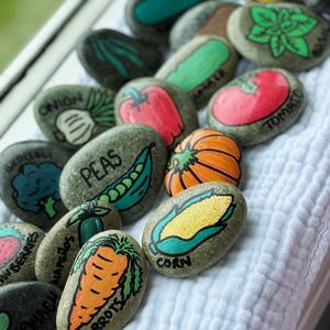2-3 inch Painted Rock Markers, Painted Stones, Garden Marker