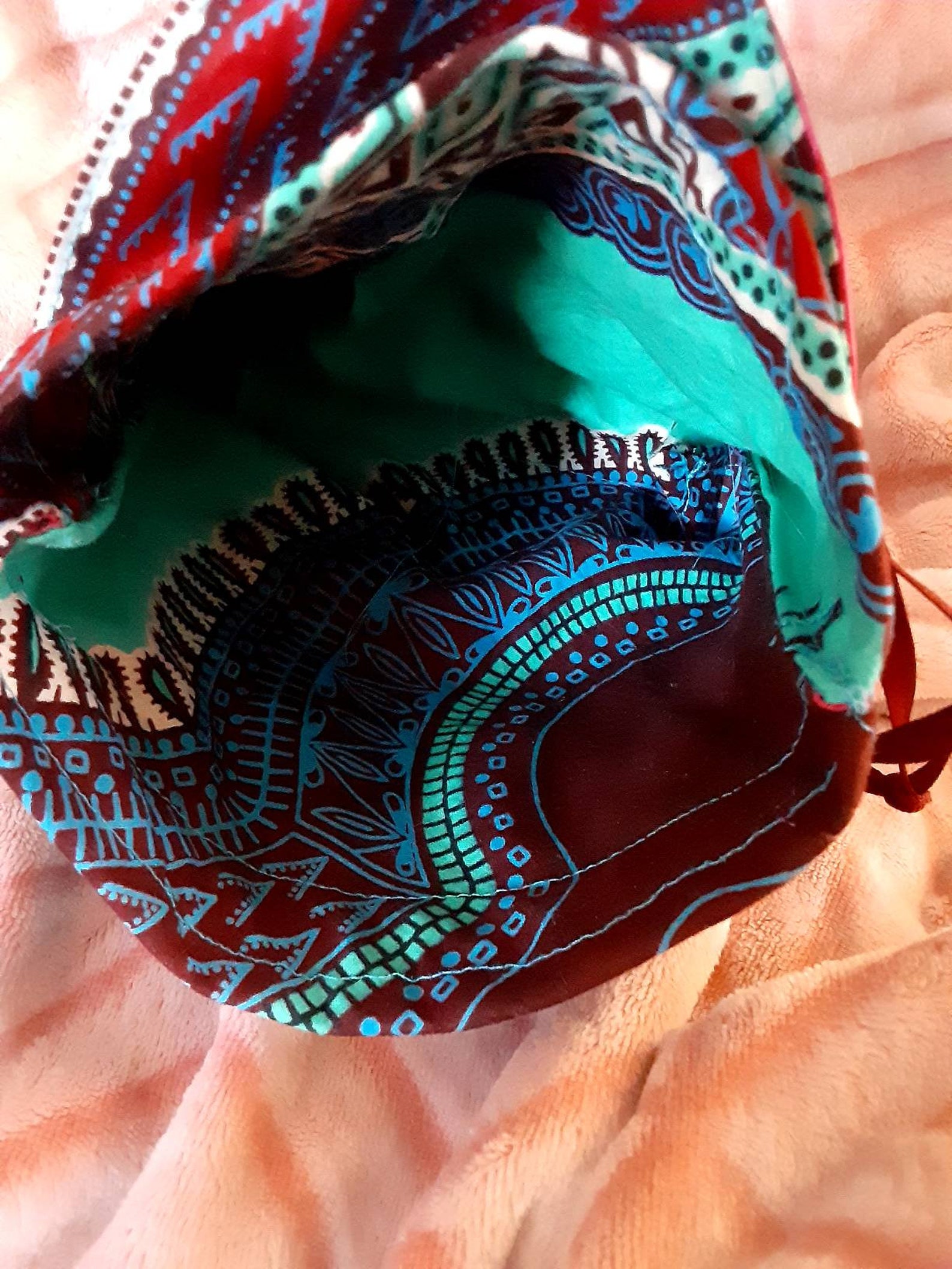 African Print Drawstring Bag Etsy