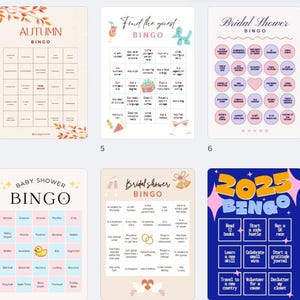 38 plantillas de bingo: temáticas de temporada y festividades / PDF imprimible / Aula, baby shower, fiesta
