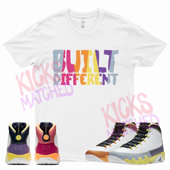 White BUILT DIFFERENT T Shirt to Match Jordan 9 Change the World