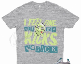 Grey " SICK V2 " T Shirt for N Air VaporMax Flyknit Lime Particle Barely Grey Baltic Blue by Kicks Matched