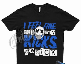 Royal Blue Black White 1 Mid T Shirt Match SICK