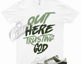 TG T Shirt to Match Dunk Low Oil Green Cargo Khaki Light Bone Olive Toasty White
