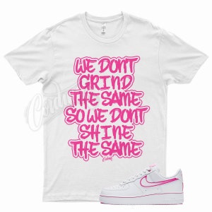 White &quot; GRIND &quot; T Shirt to match N Air Force 1 Low “Pink Gradient” White / Fireberry by Kicks Matched