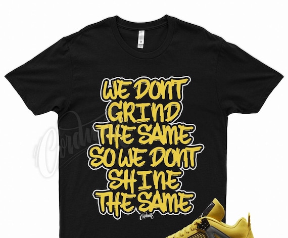 Black GRIND T Shirt for Jordan Tour Yellow Lightning Thunder