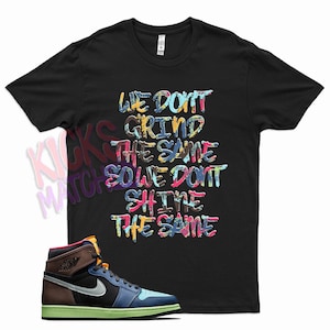 Black &quot; GRIND &quot; T Shirt to match Jordan 1 Tokyo BioHack by Kicks Matched