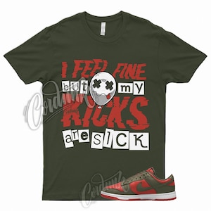 Dunk Mystic Red Olive Cargo Khaki Rough Green White Low T Shirt Match SICK