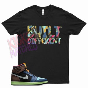 Black &quot; BUILT DIFFERENT &quot; T Shirt to match Jordan 1 Tokyo BioHack by Kicks Matched