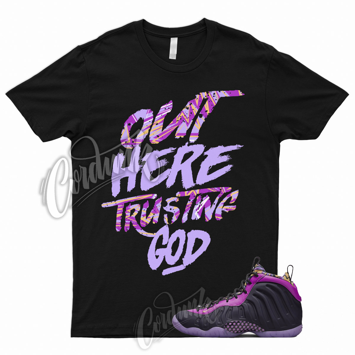 purple foamposites outfit