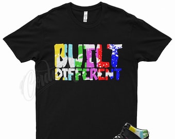 Black " Built Different " T Shirt to match N SB Dunk High TV Signal by  Kicks Matched