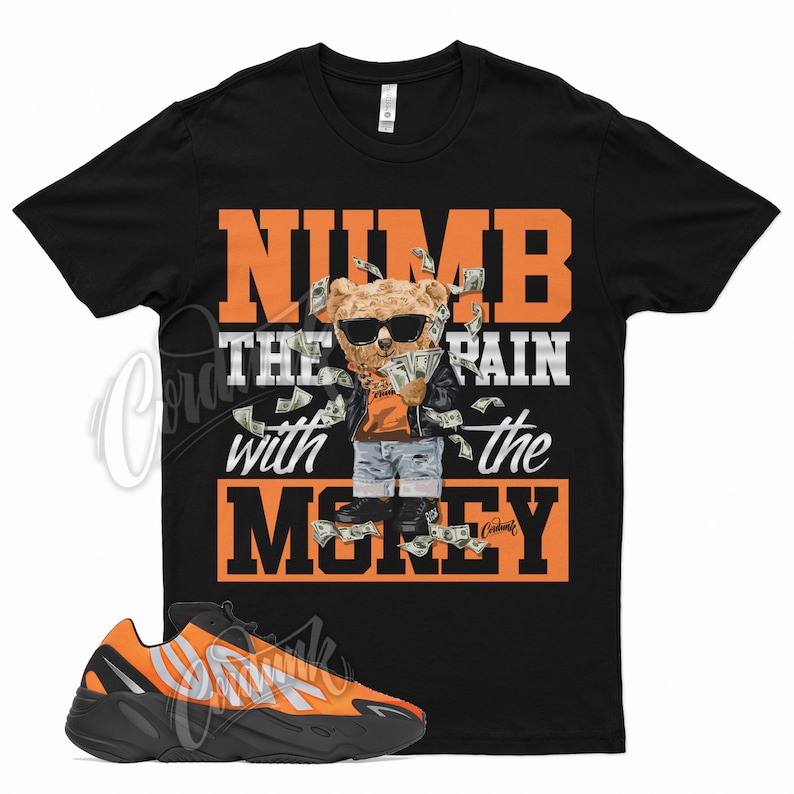 Black " NUMB " T Shirt for Yeezy 700 MNVN Orange Enflame Blue Tint Bright Cyan 350 by Kicks Matched bild 1