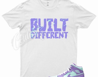 White BUILT T Shirt to Match Air Jordan 1 Mid Purple Aqua Lavender Arctic Pulse Etsy UK