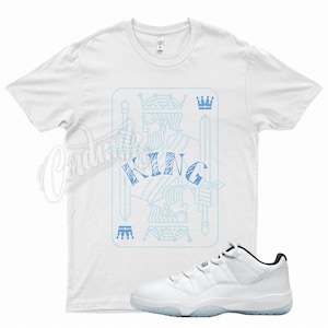 White &quot; KING &quot; T Shirt to match Jordan 11 Low Legend Blue - Easter Concord Space Jam by Kicks Matched