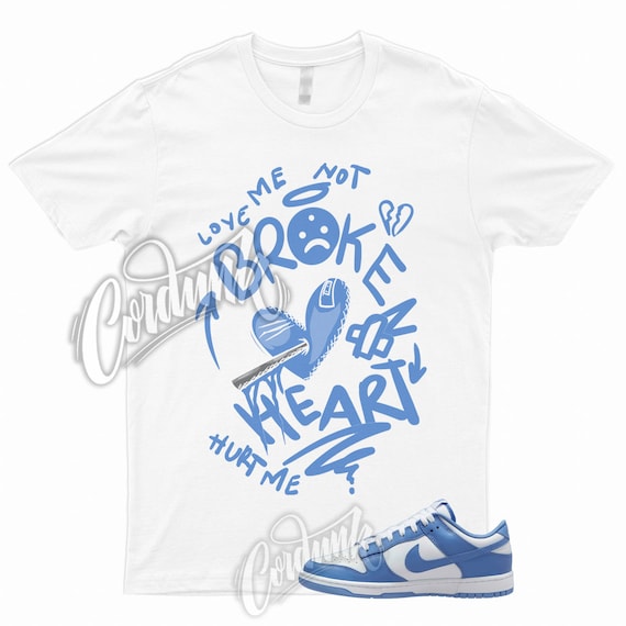 blue and white dunks shirt