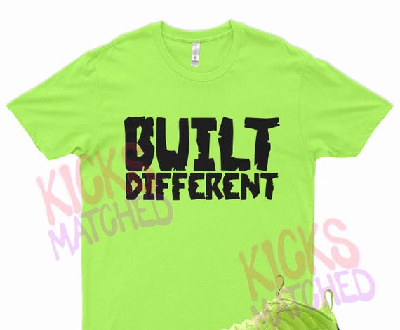 Yellow Lime Green Foams Outfit Volt BUILT DIFFERENT T Shirt For N