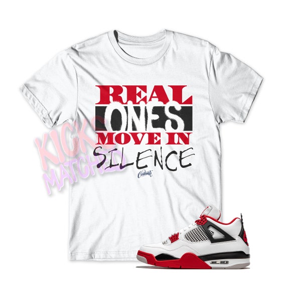 White REAL ONES T Shirt to Match Jordan Fire Red by Kicks