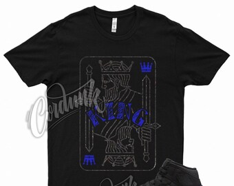 Black " KING " T Shirt for Air Jordan 1 Mid Racer Blue Multi Sustainable Crater by Kicks Matched