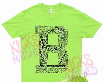 Volt " BLESSED " T Shirt for N Foamposite Pro Volt Neon Green Yellow Tennis Ball by Kicks Matched