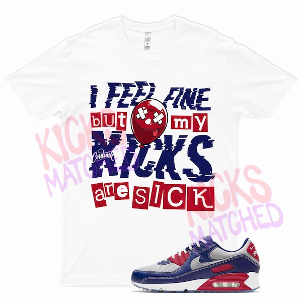 White " SICK v2 " T Shirt to match N Air Max 90 Pirate Radio by Kicks Matched