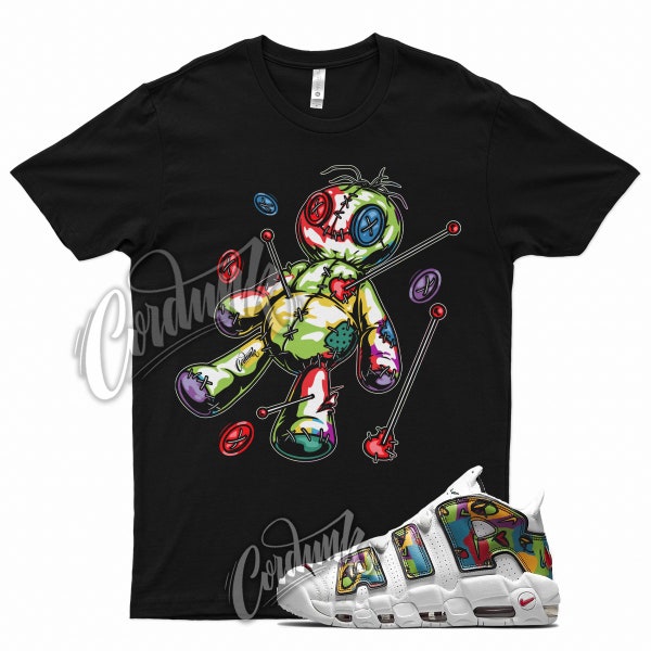 Black " VOODOO " T Shirt for N Air More Uptempo Peace Love Swoosh University by Kicks Matched