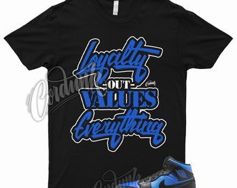 Royal Blue Black White 1 Mid T Shirt Match LYLTY