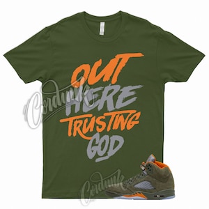 5 Olive Army Solar Orange Black Retro T Shirt Match TG