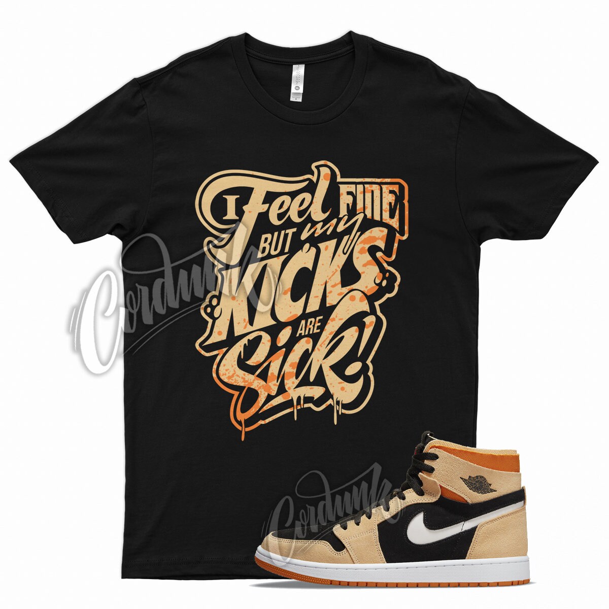 Black SICK T Shirt for Air Jordan 1 Zoom Comfort Pumpkin Spice Orange Light by Kicks Matched Etsy Canada