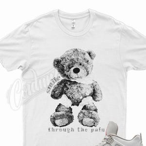 White &quot; SMILE &quot; T Shirt to match Jordan 4 Oreo Tech Grey Cement Fire Red Black 3 5 6 by Kicks Matched