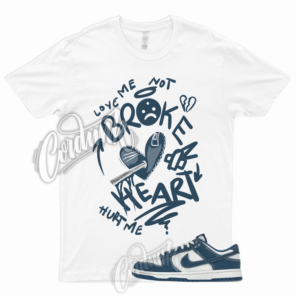 BROKEN T Shirt to Match Dunk Low Industrial Blue Sashiko Summit White Air Max 1