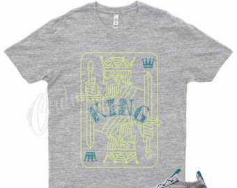 Grey " KING " T Shirt for N Air VaporMax Flyknit Lime Particle Barely Grey Baltic Blue by Kicks Matched