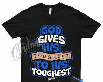 Royal Blue Black White 1 Mid T Shirt Match TOUGH