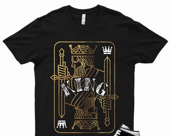 Camiseta Mid 1 Metallic Gold Patent Black White NRG Top 3 Dunk High para combinar con KING