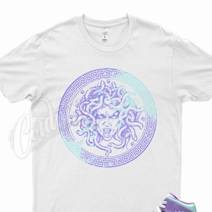 White &quot; MED &quot; T Shirt to match Air Jordan 1 Mid Purple Aqua Lavender  Arctic Pulse