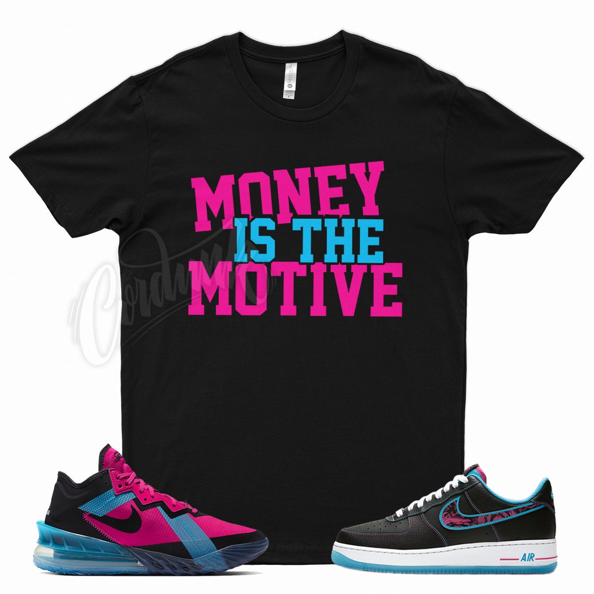 Almacén Hectáreas Florecer Camiseta negra Money Is The Motive a juego con - Etsy España