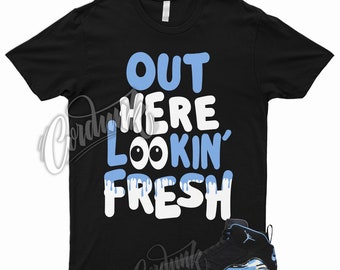 FRESH T Shirt to Match MVP University Blue UNC Toe Black White Powder 1
