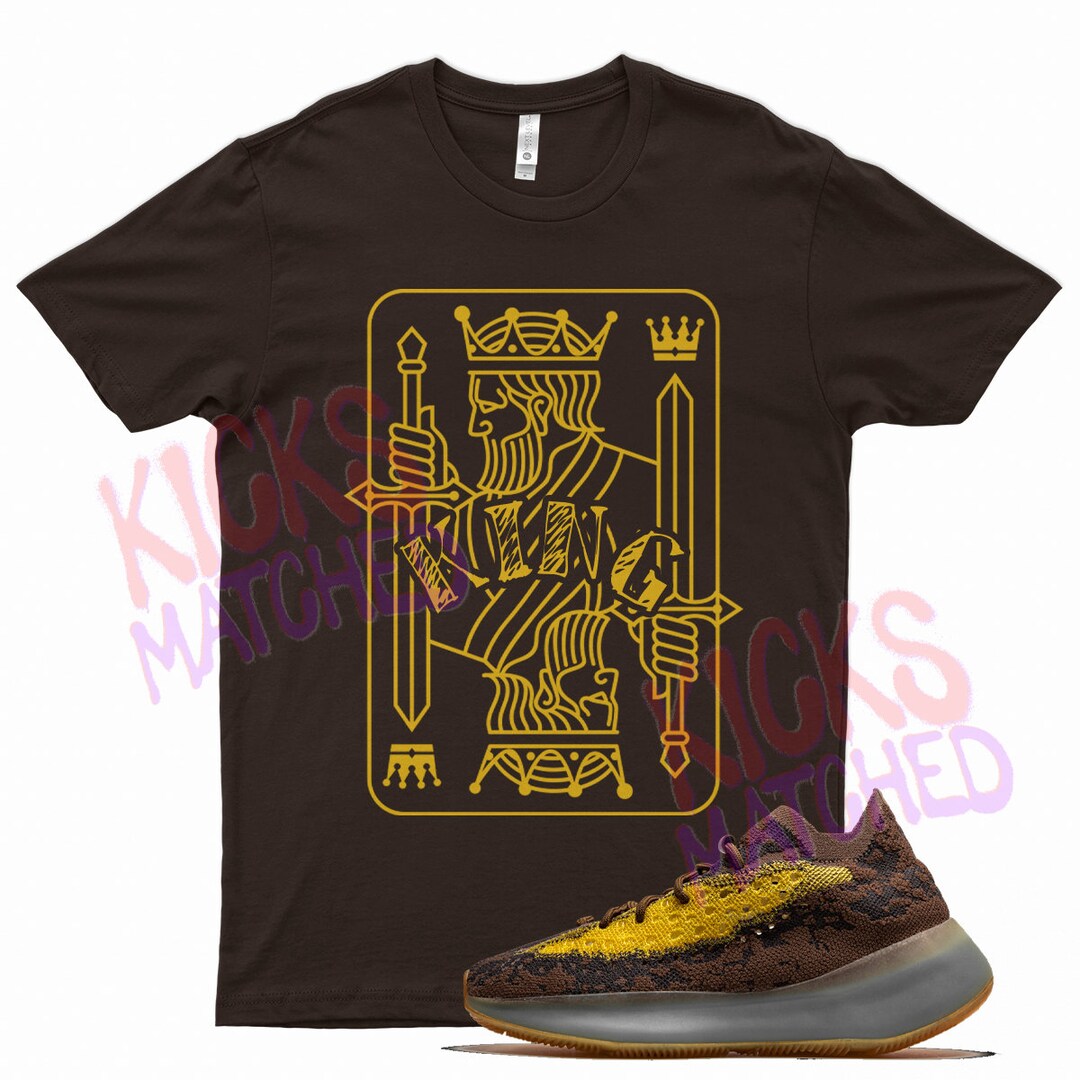 Brown KING T Shirt to Match Yeezy 380 LMNTE Non Reflective by