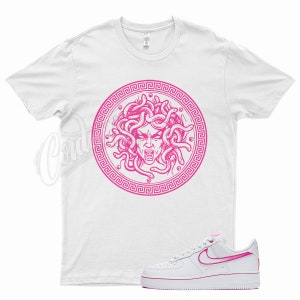 White &quot; MED&quot; T Shirt to match N Air Force 1 Low “Pink Gradient” White / Fireberry by Kicks Matched