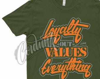 Camiseta retro negra color naranja solar del ejército oliva 5 LYLTY