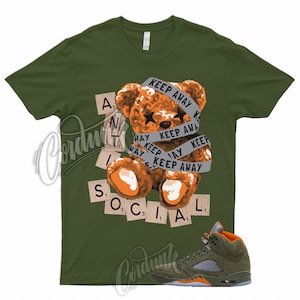5 Olive Army Solar Orange Black Retro T Shirt Match ANTI
