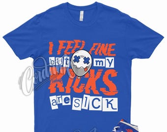 Camiseta SICK para combinar 1 Mid Game Royal Blue Phantom Rush Orange Knicks Wheaties Dunk