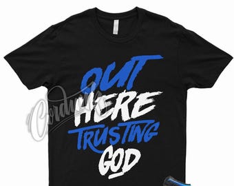 Royal Blue Black White 1 Mid T Shirt Match TG
