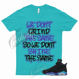 6 Aquatone T Shirt Aqua Concord Grape Purple Teal Retro 6s GRIND