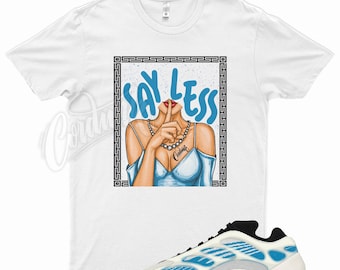 White " SHHH " T Shirt to match Yeezy 700 " Kyanite " by Kicks Matched 350 380 450 500