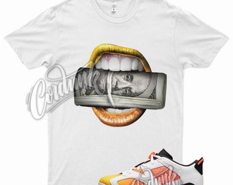 White " ROLL " T Shirt for Air Jordan 6 Low Dongdan Tour Yellow Total Orange Black by Kicks Matched