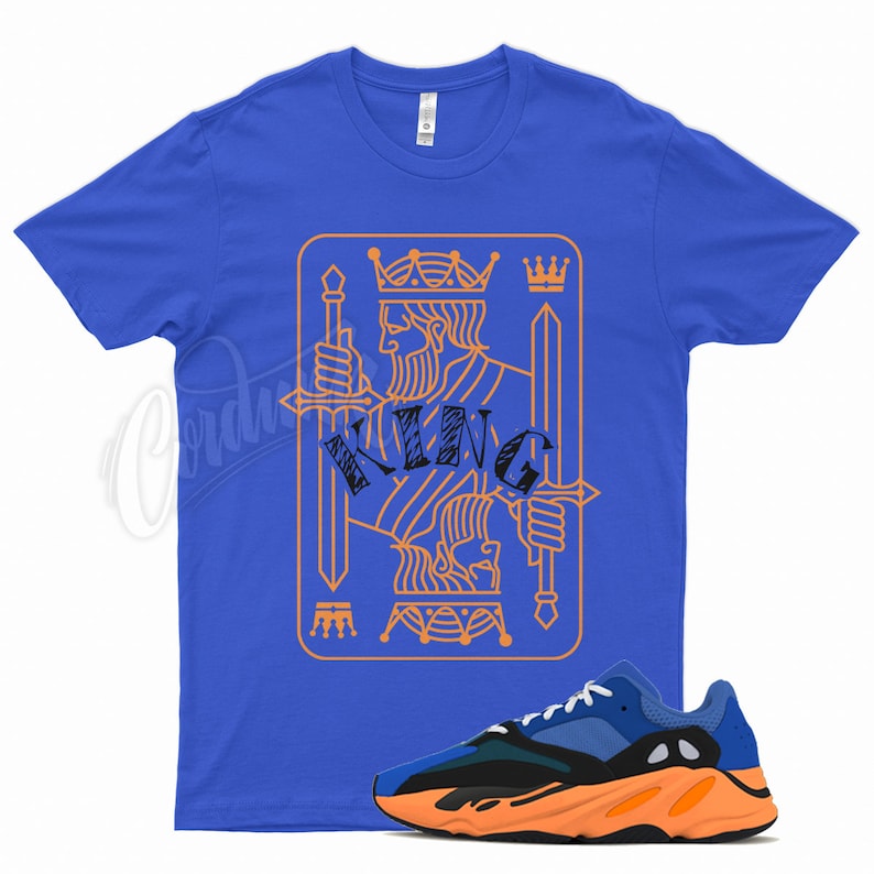Royal " KING " T Shirt to match Yeezy 700 Bright Blue Orange 350 380 500 bild 1
