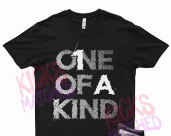 Black " ONE of A KIND " T Shirt to match Jordan 1 Silver Toe by Kicks Matched