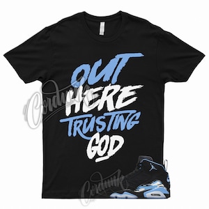 TG T Shirt to Match MVP University Blue UNC Toe Black White Powder 1